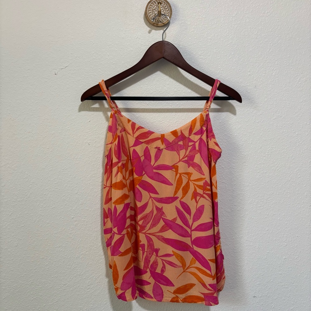 P.J. Salvage Pink and Orange Leaf Print Camisole